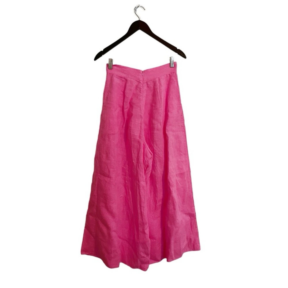 WHiT New York Sun Pant Pink Slubby Linen Wide Leg Pants Size 2
